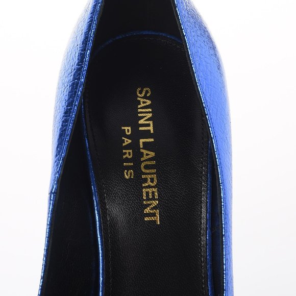 SAINT LAURENT METALLIC CRACKED GOATSKIN ANJA 105 PUMPS 37 (US 7) - Picture 5 of 9